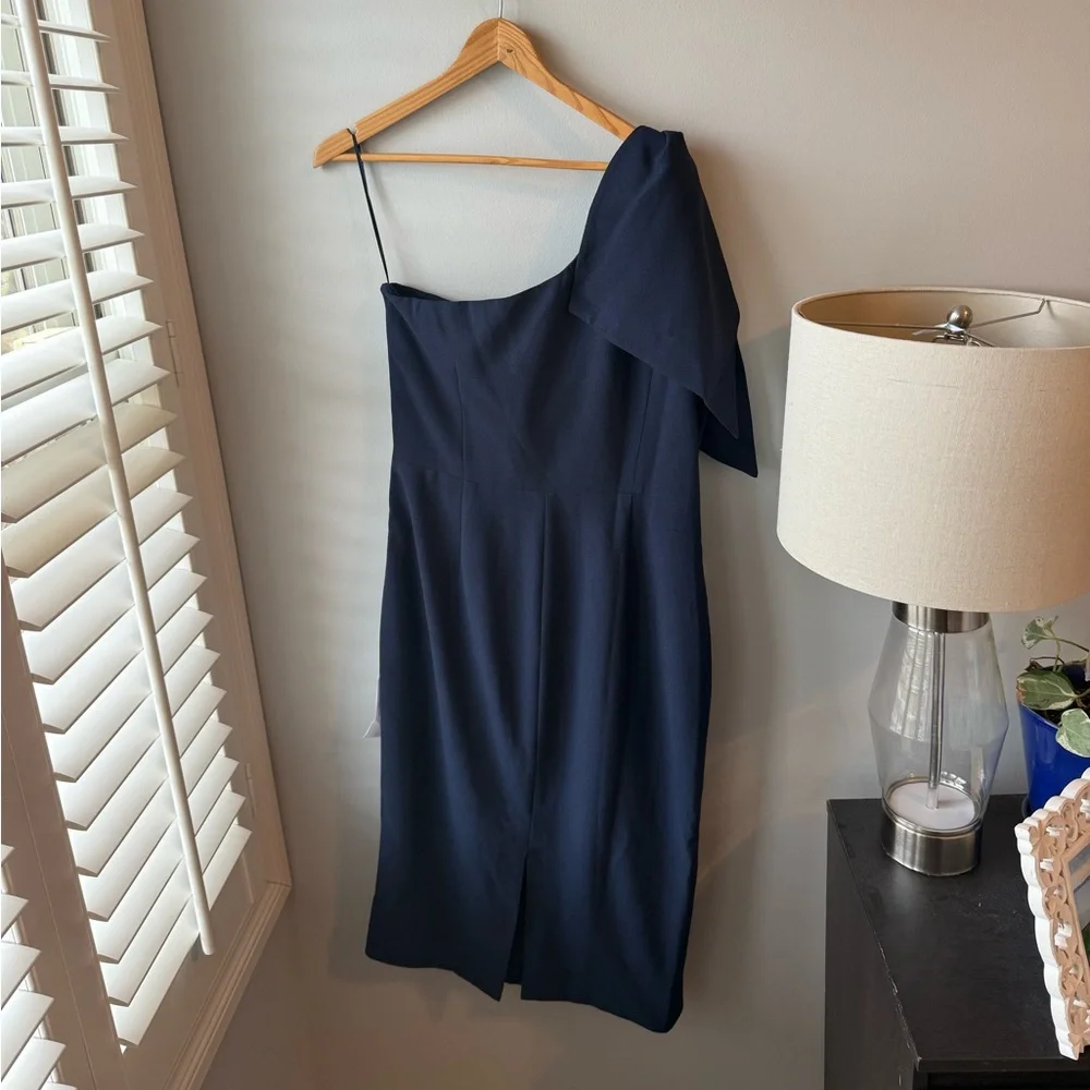 Dress The Population Tiffany One-Shoulder Navy‎ Dress NWT